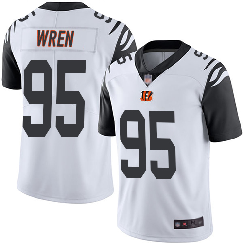 Cincinnati Bengals Limited White Men Renell Wren Jersey NFL Footballl #95 Rush Vapor Untouchable